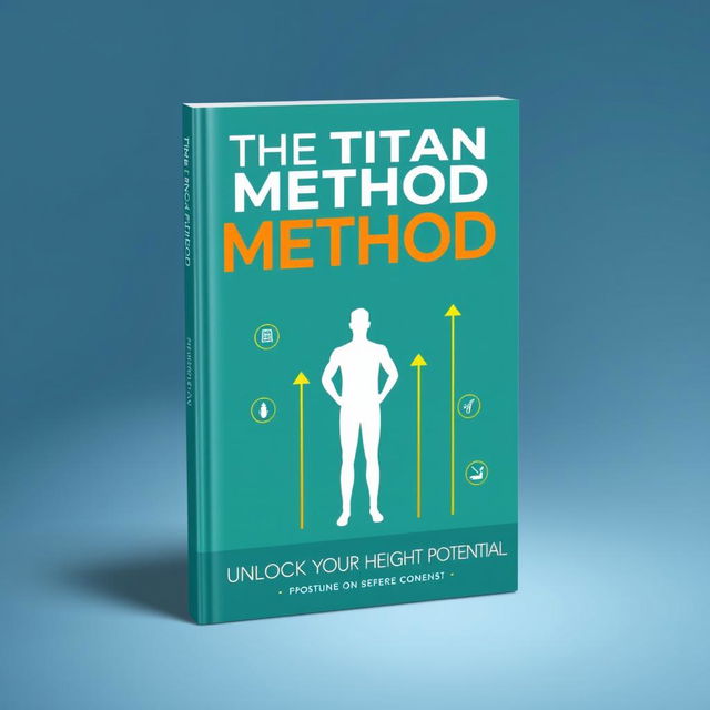 A sleek and modern book cover design for 'The Titan Method: Unlock Your Height Potential'