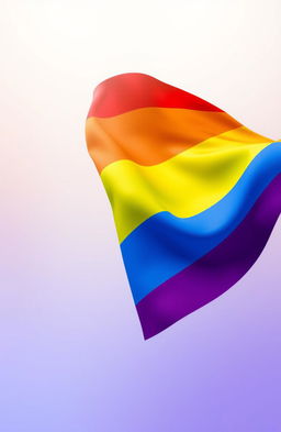 A vibrant and dynamic representation of the LGBT flag, showcasing its six horizontal stripes in bright colors: red, orange, yellow, green, blue, and purple