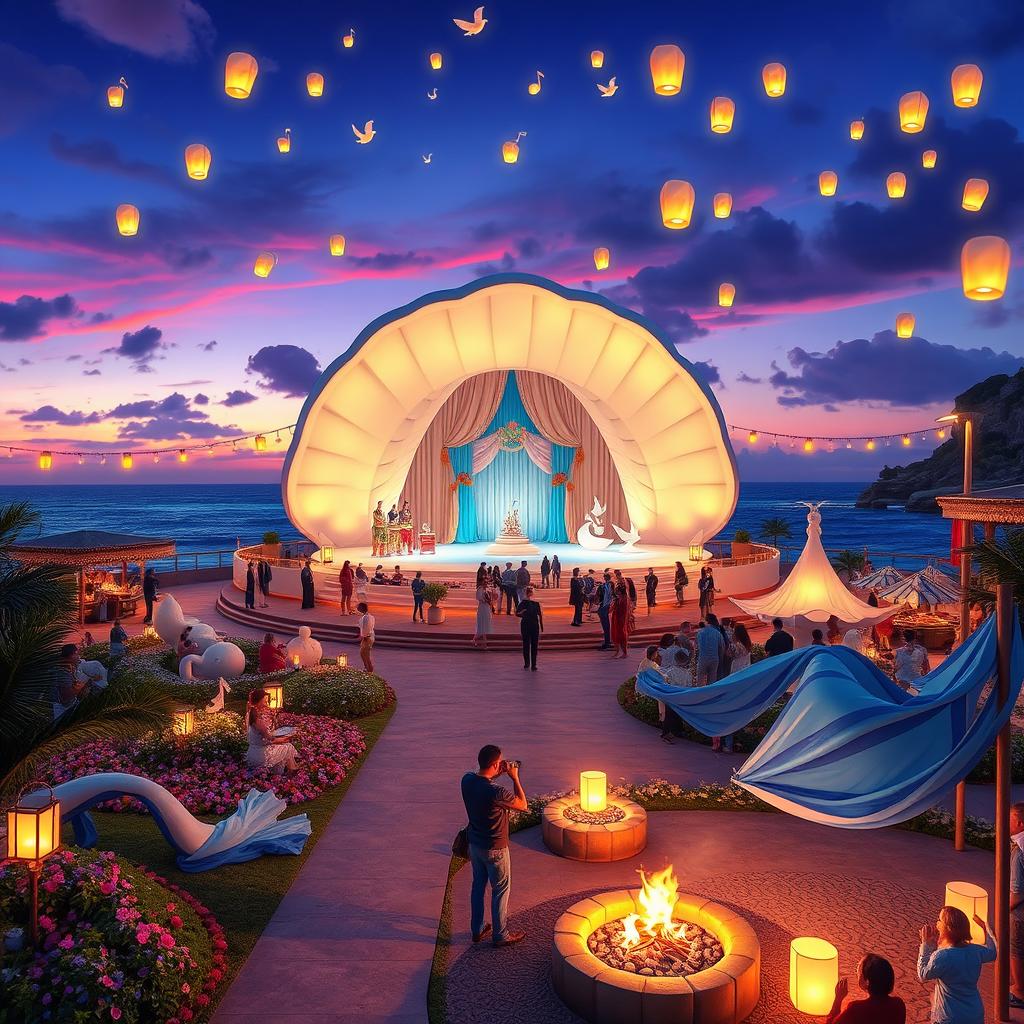 The *Melody Festival* transforms the *Centre of Mystic Paradise* into a magical celebration by the ocean