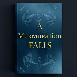 A moody book cover for "A Murmuration Falls" featuring cool tones, primarily deep blues and soft grays, creating a serene atmosphere