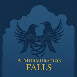 A moody book cover for "A Murmuration Falls" featuring a cool-toned color palette of deep blues, soft grays, and muted purples, creating a mysterious and atmospheric feel