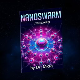 A captivating book cover design for 'Nanoswarm' by Dr
