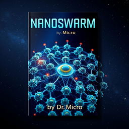 A captivating book cover design for 'Nanoswarm' by Dr