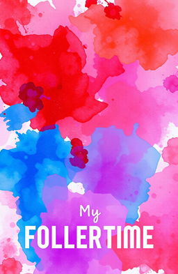 A vibrant watercolour splash background featuring a beautiful blend of rich hues of reds, deep purples, and bright blues, evoking a sense of both passion and creativity