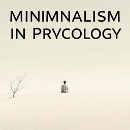 An artistic representation of minimalism in psychology, featuring a serene and peaceful landscape with a simple, sparse aesthetic