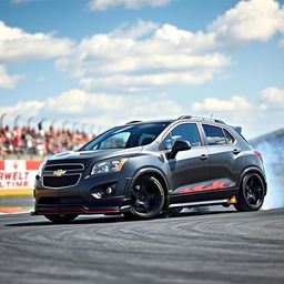 A sleek and dynamic 2012 Chevy Trax modified for drifting