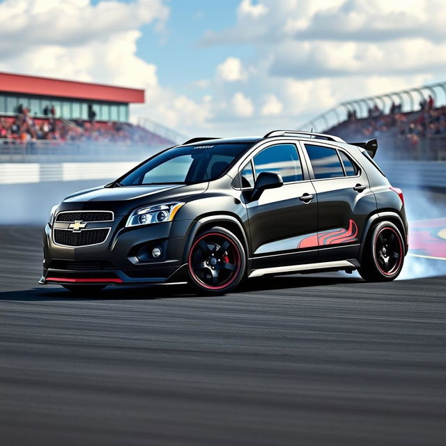 A sleek and dynamic 2012 Chevy Trax modified for drifting