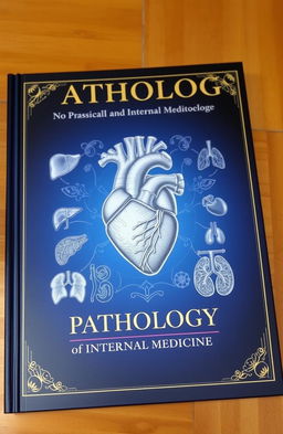 An intricately detailed cover for a medical book about pathology and internal medicine
