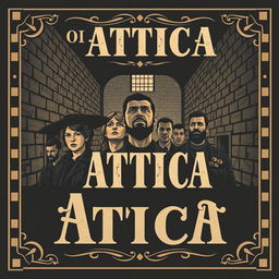 A vintage film poster design for a movie titled 'Attica', reflecting the classic aesthetic of earlier cinema