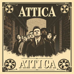 A vintage film poster design for a movie titled 'Attica', reflecting the classic aesthetic of earlier cinema