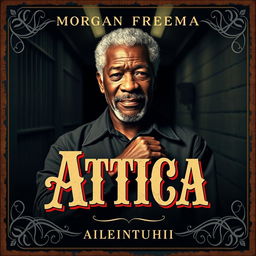 A vintage film poster for a fictional movie featuring Morgan Freeman, titled 'Attica'