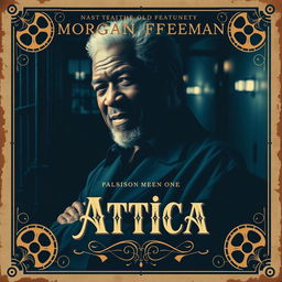 A vintage film poster for a fictional movie featuring Morgan Freeman, titled 'Attica'