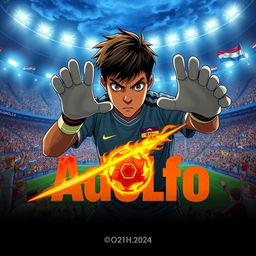 A movie poster in the style of anime 2024 titled 'Adolfo'