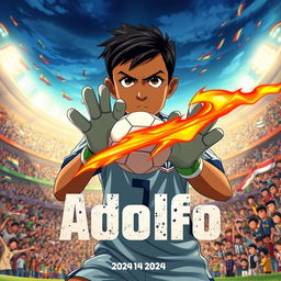 A movie poster in the style of anime 2024 titled 'Adolfo'