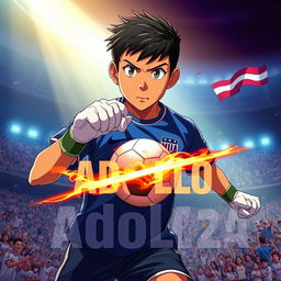 A movie poster in the style of anime 2024 titled 'Adolfo'