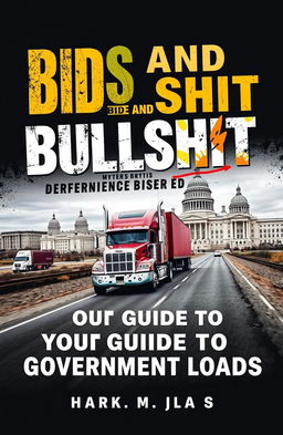 A bold and aggressive book cover design for 'Bids and Bullshit: Your Guide to Government Loads'