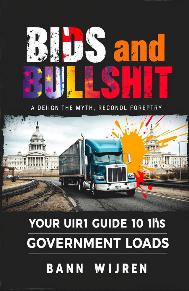 A bold and aggressive book cover design for 'Bids and Bullshit: Your Guide to Government Loads'