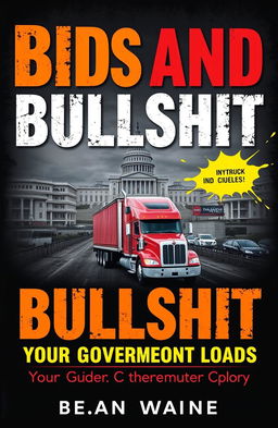 A bold and aggressive book cover design for 'Bids and Bullshit: Your Guide to Government Loads'