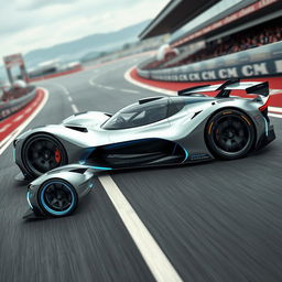 A futuristic hypercar designed specifically to withstand the grueling 24 Hours of Le Mans race