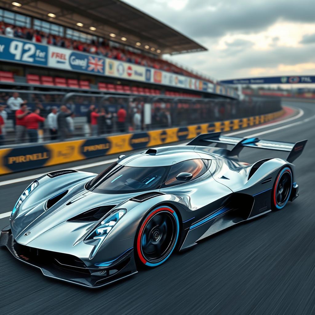 A futuristic hypercar designed specifically to withstand the grueling 24 Hours of Le Mans race