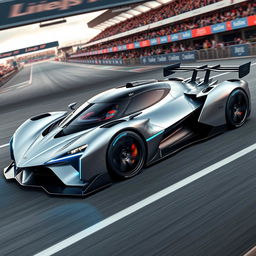 A futuristic hypercar designed specifically to withstand the grueling 24 Hours of Le Mans race