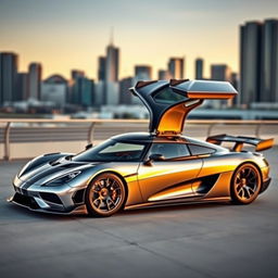 A stunning Koenigsegg Jesko hypercar showcased in a sleek urban environment
