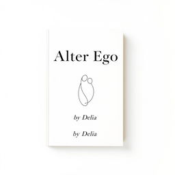 A minimalistic cover design for a poetry book titled 'Alter Ego' by Delia