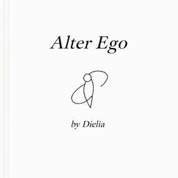 A minimalistic cover design for a poetry book titled 'Alter Ego' by Delia