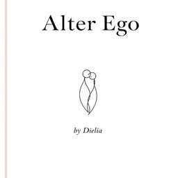 A minimalistic cover design for a poetry book titled 'Alter Ego' by Delia