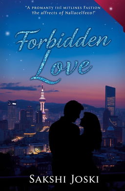 A beautiful cityscape of Seoul at dusk, showcasing the skyline with twinkling lights and a romantic atmosphere