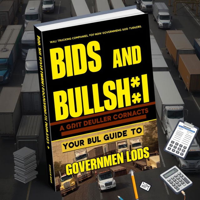 A provocative book cover design for 'Bids and Bullsh**t: Your Guide to Government Loads', tailored for an audience interested in the realities of government contracting