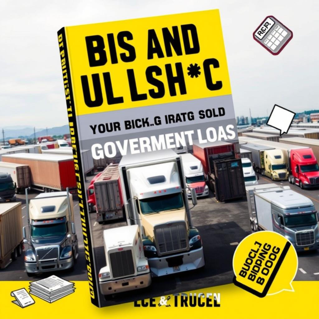 A provocative book cover design for 'Bids and Bullsh**t: Your Guide to Government Loads', tailored for an audience interested in the realities of government contracting