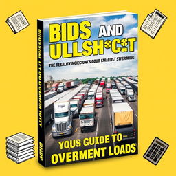 A provocative book cover design for 'Bids and Bullsh**t: Your Guide to Government Loads', tailored for an audience interested in the realities of government contracting
