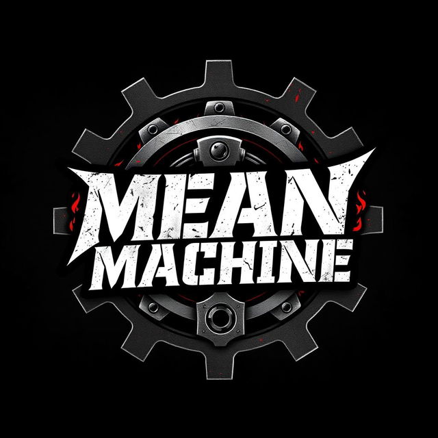 A bold and striking logo for a hard rock band named 'Mean Machine', featuring sharp, aggressive lettering that evokes a sense of power and energy