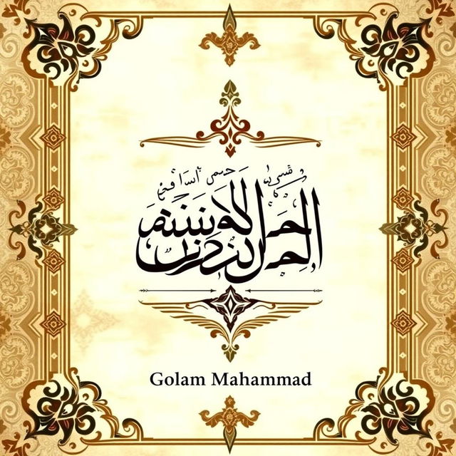 Create an image of a book cover for 'Oldest Manuscript of Quran' by Golam Mahammad