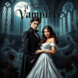 A captivating book cover for a Dark Romance titled 'A Noiva do Vampiro'