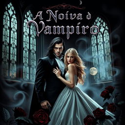A captivating book cover for a Dark Romance titled 'A Noiva do Vampiro'