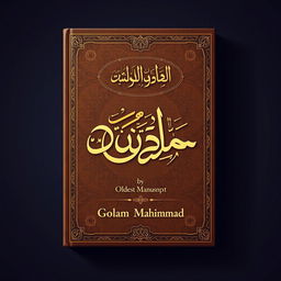 Design an image of a book titled 'Oldest Manuscript of Quran' authored by Golam Mahammad