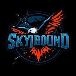 A striking logo for a hard rock band named 'Skybound'