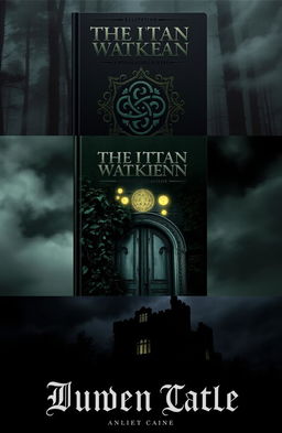 Three distinct book covers, each showcasing high-level dark design elements that reflect a mysterious and ancient aesthetic