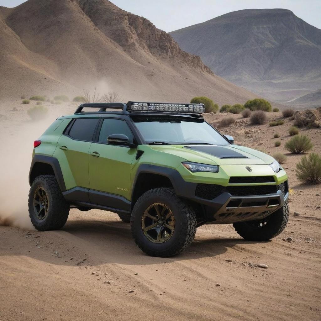 A 2020 Hyundai Kona in a striking lime green color, designed for off-road adventures