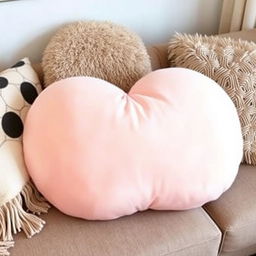 A plush and oversized pillow designed in the shape of soft, round breasts, featuring a fabric that mimics the texture of real skin