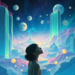 A surreal dreamscape exploring the concept of reality and simulation