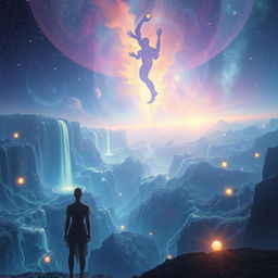 A surreal dreamscape exploring the concept of reality and simulation