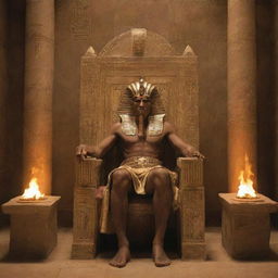 In the Pharaoh's throne room, tension spikes as the Pharaoh's face flushes with anger. His fiery eyes are ablaze as he reacts strongly to the messages of Prophets Moses and Aaron.