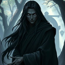 A drow monk depicted in a serene fantasy RPG setting