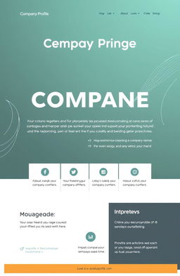 A front page design for a company profile that looks very attractive and professional, incorporating a logo (as provided in the uploaded JPEG)