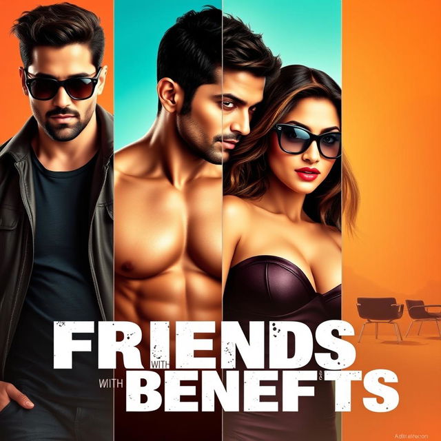 A movie poster for 'Friends with Benefits', an Indian intense steamy rom-com drama