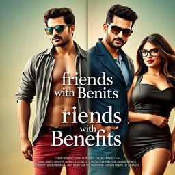 A movie poster for 'Friends with Benefits', an Indian intense steamy rom-com drama