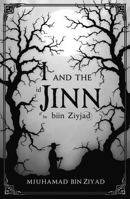 A mysterious book cover design featuring the title 'I and the Jinn is Muhammad bin Ziyad'
